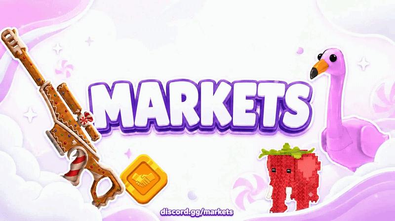 Discovery splash banner for Markets Trading │ Adopt Me - MM2 - PS99 - Bladeball - Gpo - Sab - Fisch Discord server