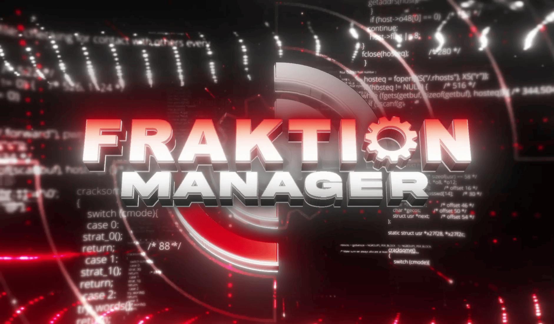 Discovery splash banner for FRAKTION MANAGER V3 Discord server