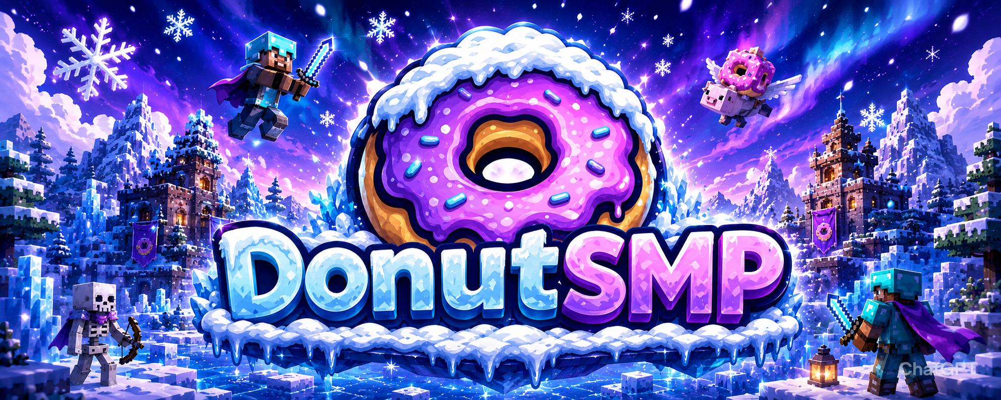 Discovery splash banner for DonutSMP™ | 1 INV = 10M Discord server