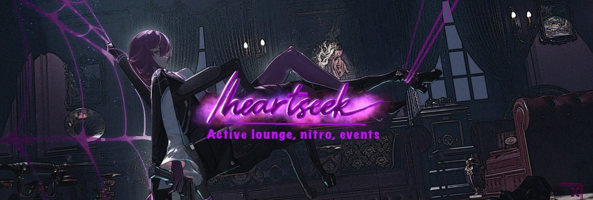 Discovery splash banner for ♡⸝⸝ /heartseek | dm ♡ social • egirls ♡ sfw • vcs • nitro • chat • gws • chill ʚଓ Discord server