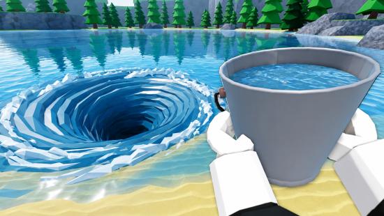 Discovery splash banner for Drain the Lake | Roblox Discord server